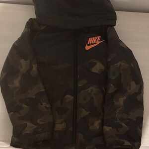 Kids Nike Black and Green Camo Jacket